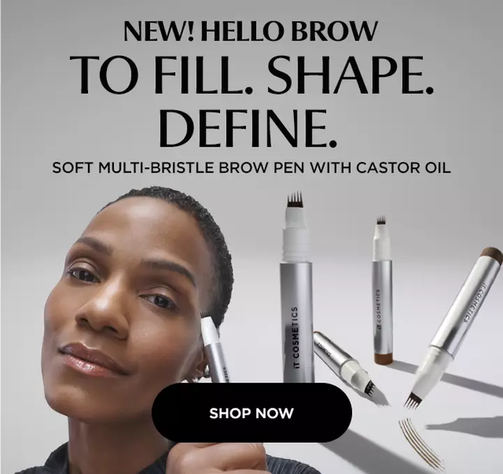 NEW! Hello Brow! To Fill. Shape. Define. Soft Multi-Bristle Brow Pen with Castor Oil