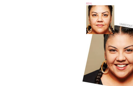 Before and after results of IT Cosmetics skincare on a woman, with improved skin tone and brightness.