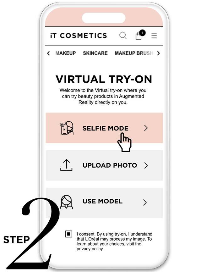 Step 2 - Turn on your video, upload a selfie, or select a model. 
