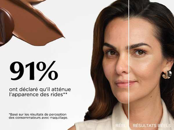 97% ont declare qu'il camoufle instantanement les irregularites du teint*