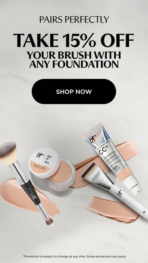 15% OFF YOUR BRUSH WITH THE PURCHASE OF A FOUNDATION