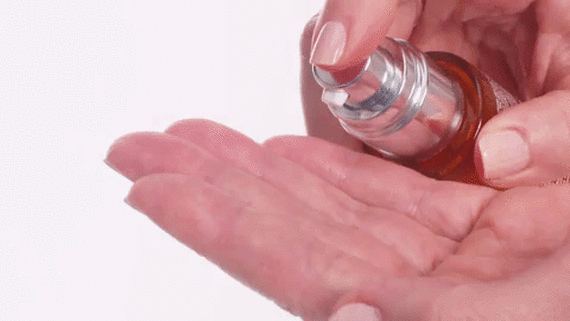 A GIF showing the product being squeezed out of the packaging