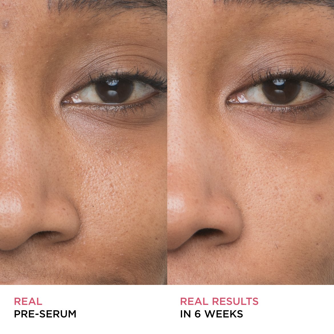 A before and after image of the model